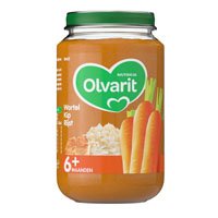 Olvarit Wortel kip rijst 6 mnd  200gr