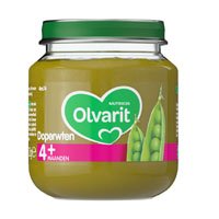 Olvarit Doperwten 4 mnd  125gr