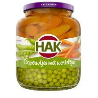 Hak Doperwtjes met worteltjes   675gr