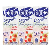 Optimel Langlekker drinkyoghurt aardbei framboos   6x200ml